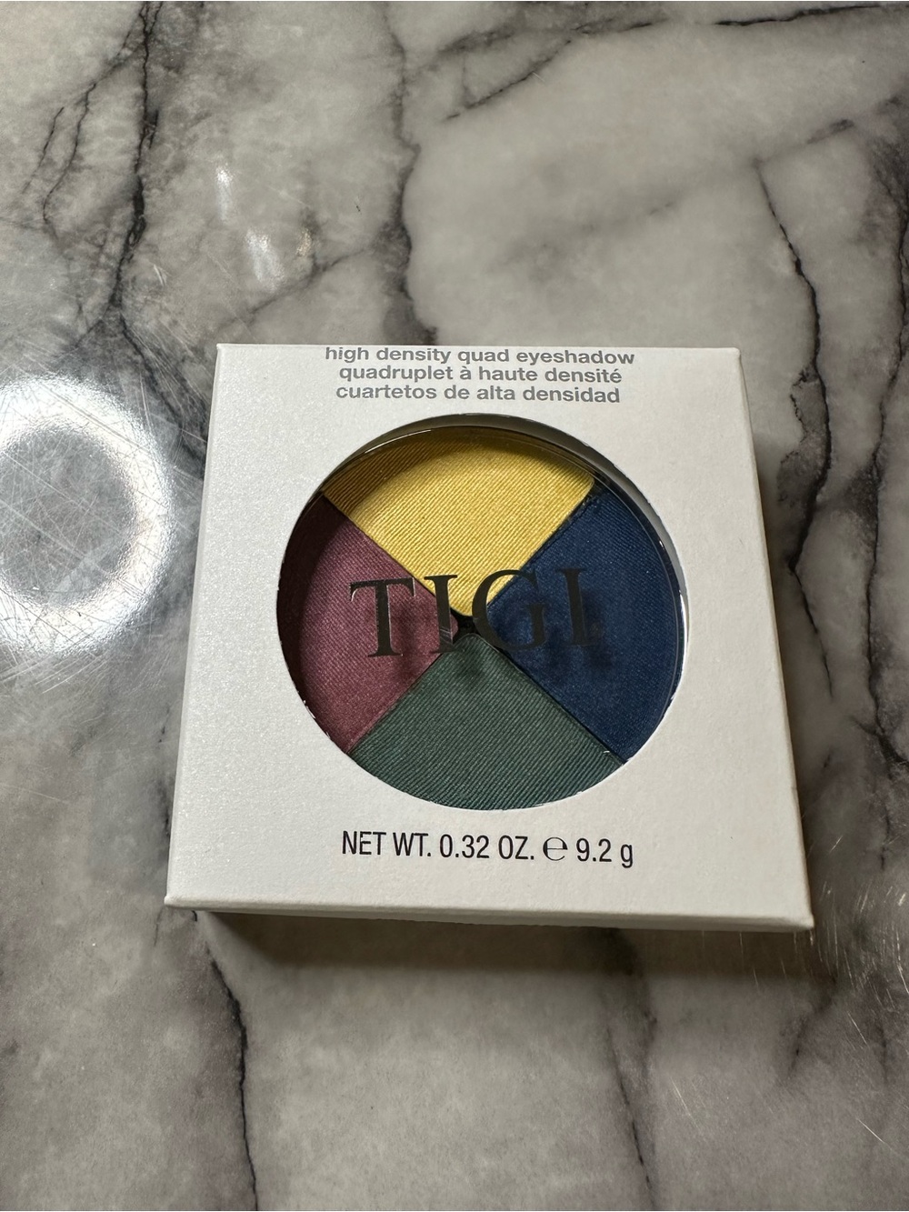 TIGI Quad Eyeshadow Palette - Yellow, Blue, Green, Burgundy
